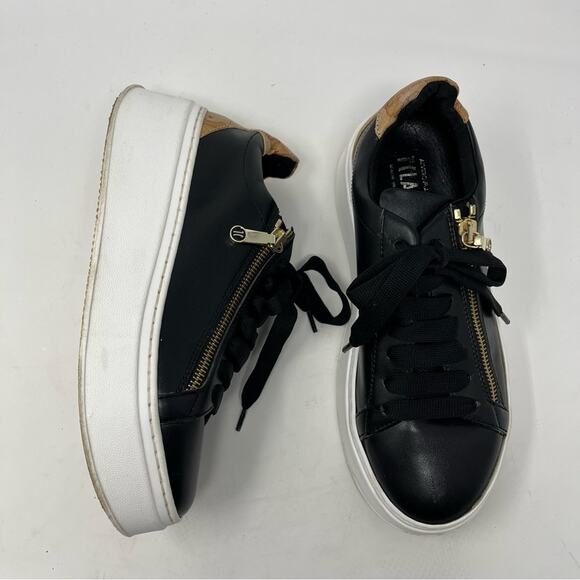 Alviero Martini Classe Map Zipper Lace Sneaker Shoes Womens Size 37 - Picture 4 of 10